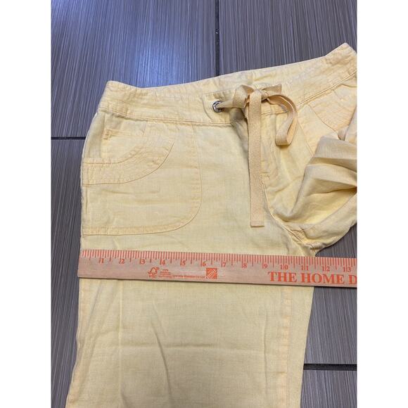 Luxury Linen relaxed breathable butter-yellow coastal breezy wide leg pants sz 8 - Picture 4 of 11